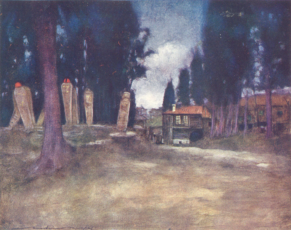 TURKEY. Uskudar, Turkey 1920 old antique vintage print picture